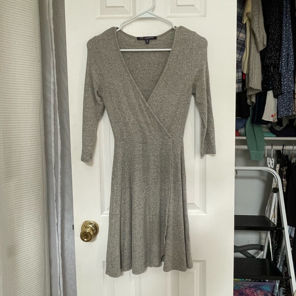 One Clothing Heather Gray Long Sleeve Dress